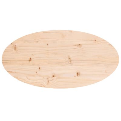 vidaXL Piano Tavolo 70x35x2,5 cm in Legno Massello di Pino Ovale