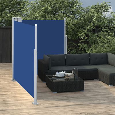 vidaXL Tenda da Sole Laterale Retrattile Blu 140x600 cm