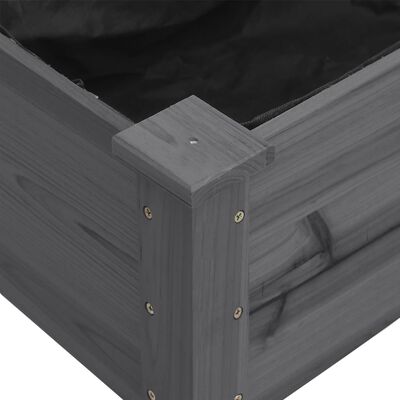 vidaXL Fioriera con Fodera Grigia 71x37x76 cm Legno Massello di Abete