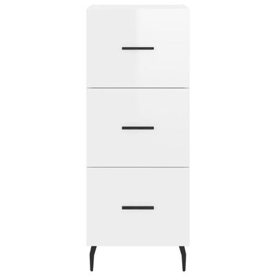 vidaXL Credenza Bianco Lucido 34,5x34x90 cm in Legno Multistrato