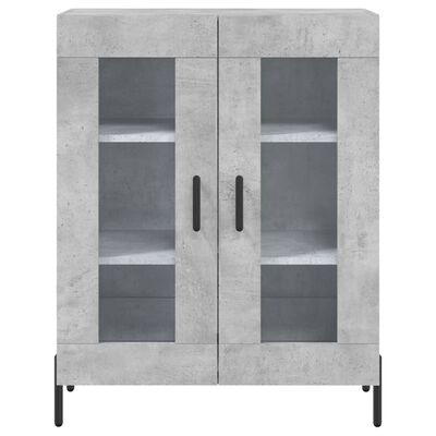 vidaXL Credenza Grigio Cemento 69,5x34x180 cm in Legno Multistrato