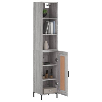 vidaXL Credenza Grigio Sonoma 34,5x34x180 cm in Legno Multistrato