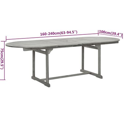 vidaXL Set da Pranzo da Giardino 9 pz Legno Massello di Acacia