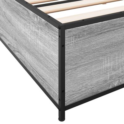 vidaXL Giroletto Grigio Sonoma 160x200 cm in Legno Multistrato Metallo