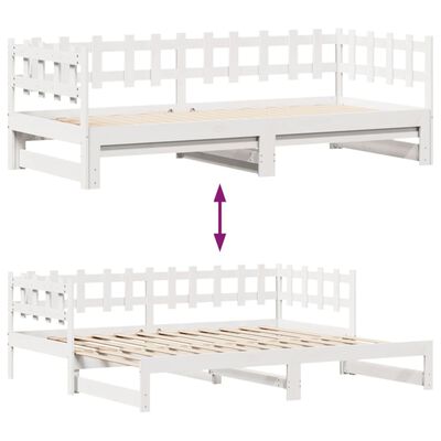 vidaXL Dormeuse Letto Estraibile e Cassetti Bianca 80x200cm Legno Pino