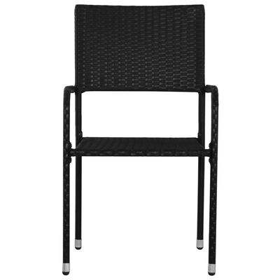 vidaXL Set Mobili da Pranzo per Giardino 9 pz in Polyrattan Nero