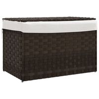 vidaXL Cesto Biancheria Coperchio Marrone Scuro 55,5x35x34 Polyrattan