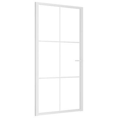 vidaXL Porta Interna 102,5x201,5 cm Bianca in Vetro ESG e Alluminio