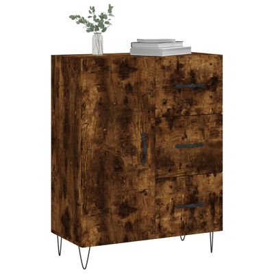 vidaXL Credenza Rovere Fumo 69,5x34x90 cm in Legno Multistrato