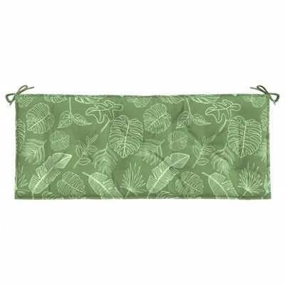 vidaXL Cuscino Panca Giardino con Motivo a Foglie 120x50x7 cm Tessuto