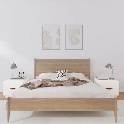 vidaXL Comodini 2 pz Bianco 40x34x35 cm in Legno Massello di Pino