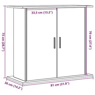 vidaXL Supporto Acquario 81x36x73 cm Multistrato Rovere Artigianale