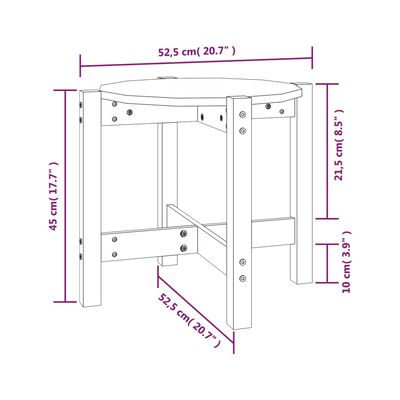 vidaXL Tavolino da Salotto Bianco Ø 52,5x45 cm Legno Massello di Pino