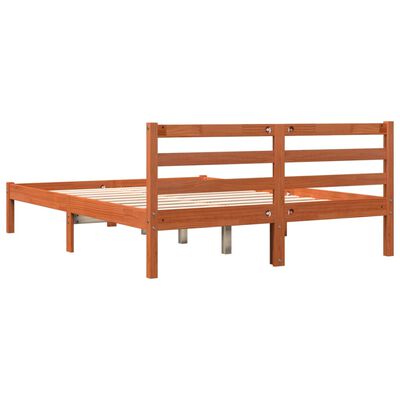 vidaXL Letto senza Materasso Marrone Cera 135x190 cm in Legno di Pino