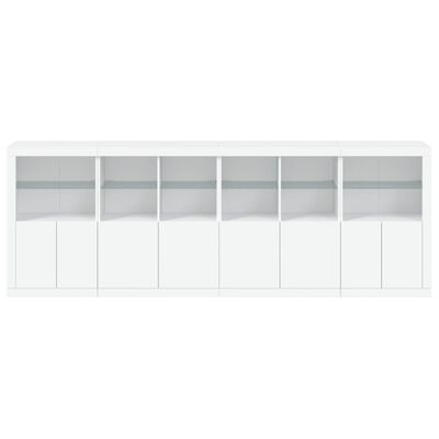 vidaXL Credenza con Luci LED Bianca 283x37x100 cm