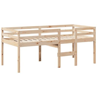 vidaXL Letto a Soppalco con Tetto 75x190 cm in Legno Massello di Pino