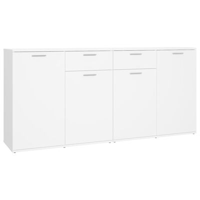 vidaXL Credenza Bianca 160x36x75 cm in Legno Multistrato