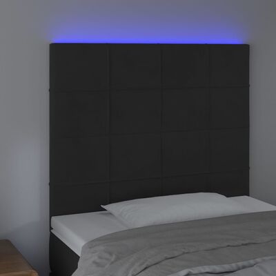 vidaXL Testiera a LED nero 90x5x118/128 cm in Velluto