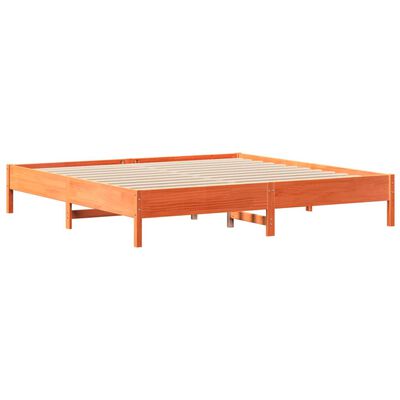 vidaXL Letto senza Materasso Marrone Cera 200x200 cm in Legno di Pino