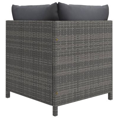 vidaXL Set Divani da Giardino 9 pz con Cuscini in Polyrattan Grigio