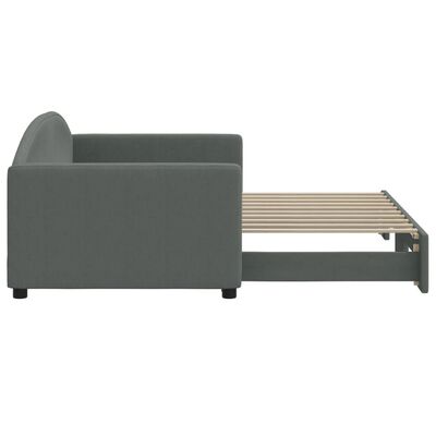 vidaXL Divano Letto con Letto Estraibile Grigio Scuro 90x190cm Tessuto