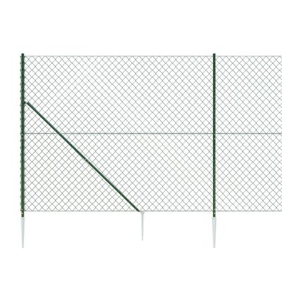 vidaXL Recinzione a Rete con Picchetti Ancoraggio Verde 1,4x10 m