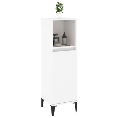 vidaXL Armadietto da Bagno Bianco 30x30x100 cm in Legno Multistrato