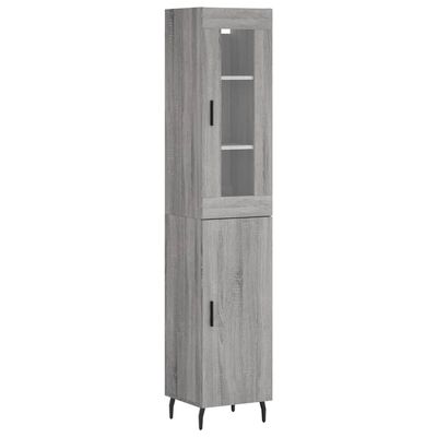 vidaXL Credenza Grigio Sonoma 34,5x34x180 cm in Legno Multistrato