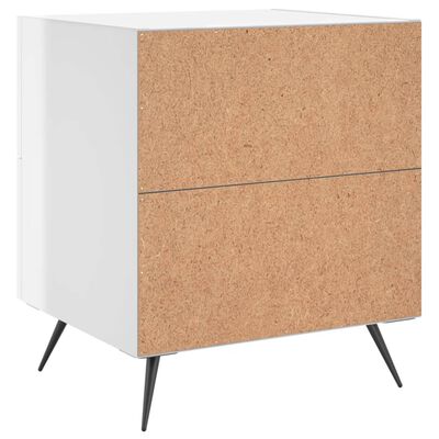 vidaXL Comodino Bianco Lucido 40x35x47,5 cm in Legno Multistrato