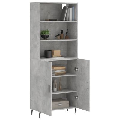 vidaXL Credenza Grigio Cemento 69,5x34x180 cm in Legno Multistrato