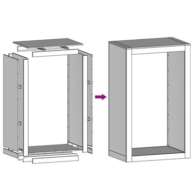 vidaXL Rastrelliera per Legna 60x40x100 cm in Acciaio Zincato