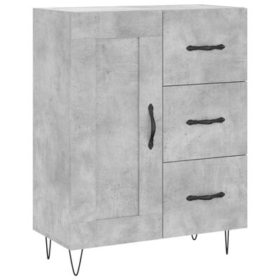 vidaXL Credenza Grigio Cemento 69,5x34x180 cm in Legno Multistrato