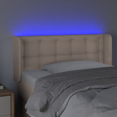 vidaXL Testiera Cappuccino a LED 103x16x78/88 cm in Similpelle