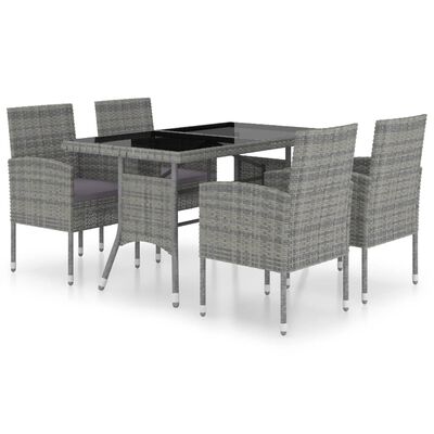 vidaXL Set Mobili da Pranzo Giardino 5 pz Polyrattan Antracite Grigio