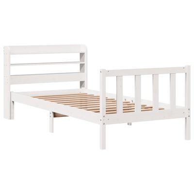 vidaXL Letto senza Materasso Bianco 90x200 cm Legno Massello di Pino