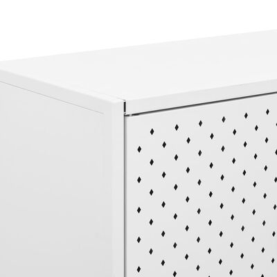 vidaXL Credenza Bianca 75x35x75 cm in Acciaio