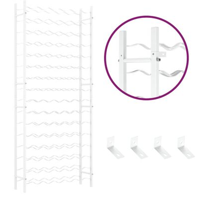 vidaXL Portabottiglie per 96 Bottiglie Metallo Bianco