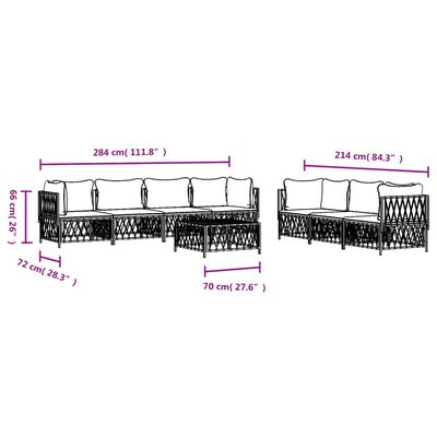 vidaXL Set Divani da Giardino 8 pz con Cuscini Antracite in Acciaio