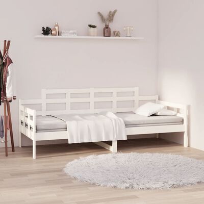 vidaXL Dormeuse Bianca in Legno Massello di Pino 90x200 cm