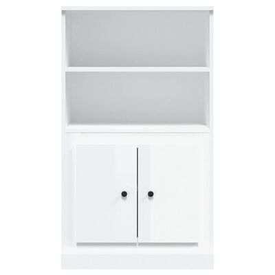 vidaXL Credenza Bianco Lucido 60x35,5x103,5 cm in Legno Multistrato