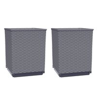 vidaXL Fioriere 2 pz Grigio Blu 30x30x37 cm in Polipropilene