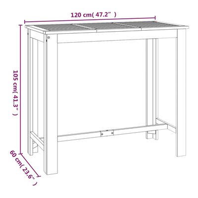 vidaXL Set da Bar da Giardino 7 pz in Legno Massello di Acacia