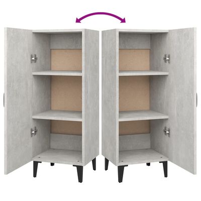 vidaXL Credenza Grigio Cemento 34,5x34x90 cm in Legno Multistrato