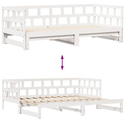 vidaXL Dormeuse Letto Estraibile e Cassetti Bianca 80x200cm Legno Pino