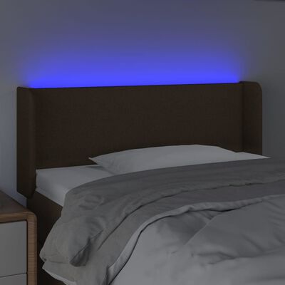 vidaXL Testiera a LED Marrone Scuro 103x16x78/88 cm in Tessuto