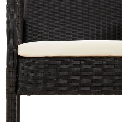 vidaXL Set da Pranzo da Giardino 7 pz Nero con Cuscini in Polyrattan