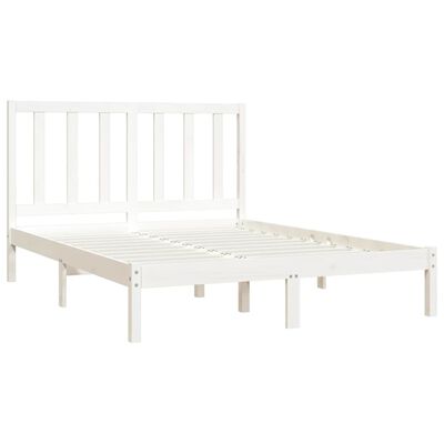 vidaXL Giroletto Bianco Legno Massello di Pino 120x190cm Small Double