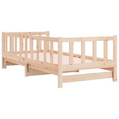 vidaXL Divano Letto con Letto Estraibile 80x200cm Legno Massello Pino