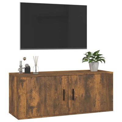 vidaXL Mobile Porta TV a Parete rovere fumo 100x34,5x40 cm