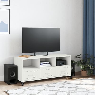 vidaXL Mobile TV Bianco 100,5x39x43,5 cm in Acciaio